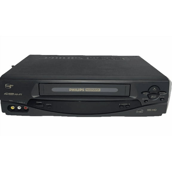 Philips Magnavox VRA631AT21 4-Head Hi-Fi VCR w/ Original Manual, Remote, A/V Cables, & HDMI Converter (Good)