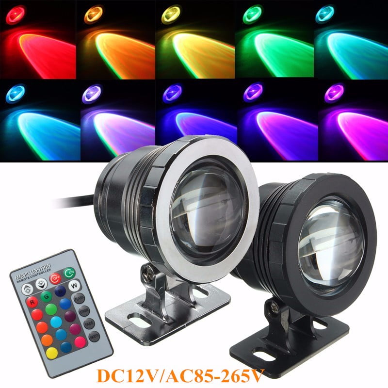 10W RGB LED Underwater Spot Flood Light Pool Yard Fountain Lamp DC12V pool Pond