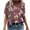 Pink, variant on Zszcpp Summer Tops For Women 2025 T Shirts Floral Print Slim Fit Plus Size Short Sleeve V Neck Spring Fresh Casual Blouses