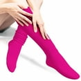 thumbnail image 5 of HUPOM 1 Pair Socks for Women Summer Clearance Fashion Knee-High Soft Casual Socks Hot Pink Size M, 5 of 9