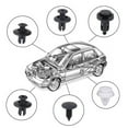 thumbnail image 1 of VONKY 100pcs Auto Fastener Clip Car Body Push Retainer Pin Rivet Bumper Door Trim Panel Retainer, with Box, 1 of 9