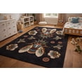 thumbnail image 3 of Black Tufted Rug 12x15 – Handmade Geometric Wool Area Rug for Dining Room & Bedroom | Rectangular Carpet, Bohemian Décor, 3 of 8