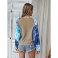 thumbnail image 3 of Two Tone Printed Surplice Neck Waffle Knit Sweater for Women, 3 of 3