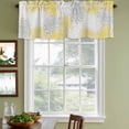 thumbnail image 3 of Yellow White Curtain Valances for Windows, Kitchen Valance Window Treatments Panel 2 Pack, Abstract Grey Chrysanthemum Flower Floral Rod Pocket Short Curtains for Bathroom Bedroom 42 x 12 Inch, 3 of 8