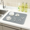 thumbnail image 2 of Unique Bargains Silicone Easy Clean Waterproof Dish Drying Mat Dark Gray 15.7*11.8 inch, 2 of 6
