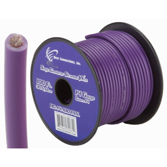 Audiopipe AP14100PL 100 ft. 14 Gauge Primary Wire, Purple