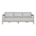 thumbnail image 3 of Pemberly Row Teak Wood Sofa Natural Look - Light Grey Fabric, 3 of 5