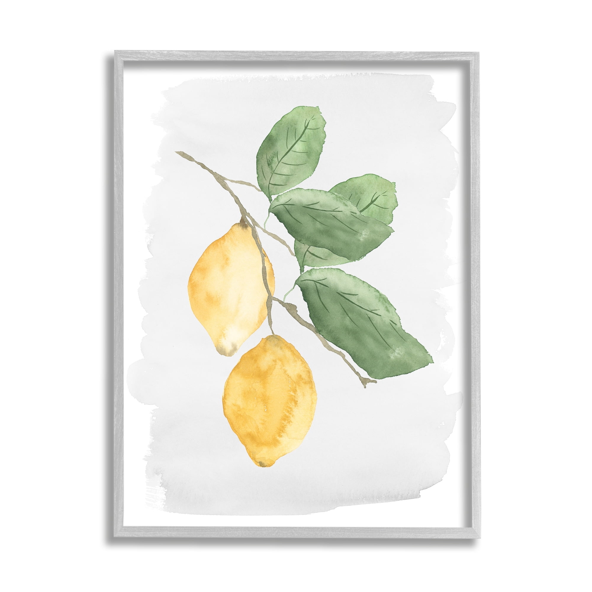 Stupell Industries Lemon Branch Pair Soft Leaves Watercolor Painting, 11 x 14,Design by Lucille Price