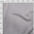 thumbnail image 2 of oneOone Organic Cotton Poplin Twill Fabric Blue & Peach Flower Floral Printed Fabric 1 Yard 42 Inch Wide, 2 of 4