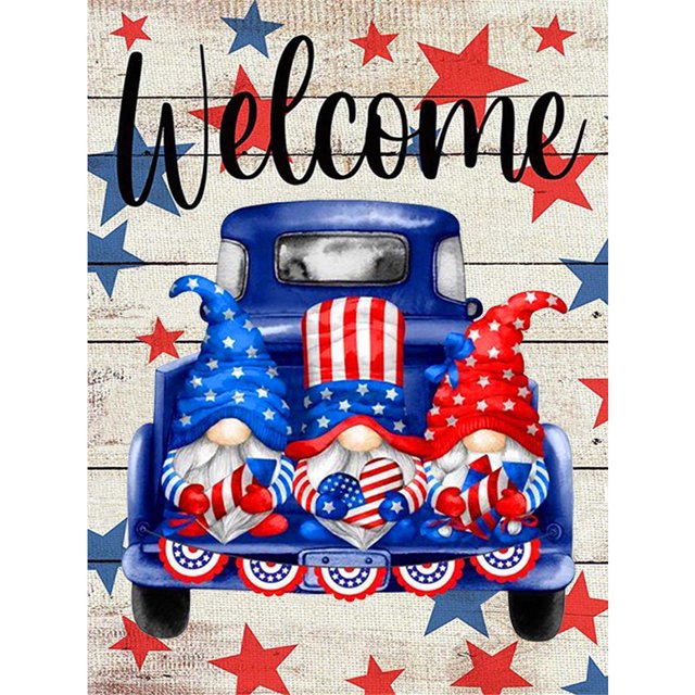 5D Diamond Painting USA Día de la Independencia Full Round Drill DIY Wall Art Crafts Hugtrwg Para estrenar
