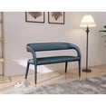 thumbnail image 3 of Meridian Furniture Sylvester Navy Vegan Leather Bench, 3 of 17