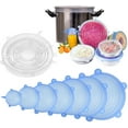 thumbnail image 2 of FNNMNNR 6Pcs Silicone Stretch Lids, Reusable Durable Food Storage Covers for Bowls, Different Sizes to Meet Most Containers, Blue(Diameter: 8.26 inch), 2 of 8