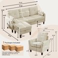 thumbnail image 7 of Soscana Corduroy Living Room Furniture Set,Convertible Sectional Sofa with Storage Ottoman & Accent Chair,3 Seat L Shaped Couch with Reversible Chaise & Side Pockets, for Living Room Office Apartment, 7 of 7