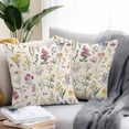 thumbnail image 2 of Wildflowers Outdoor Pillow Covers Pack of 2 Vintage Floral Linen Texture Waterproof Throw Pillow Covers Decorative Cushion Cases for Patio Garden Tent Balcony Couch 26x26 inch, 2 of 8