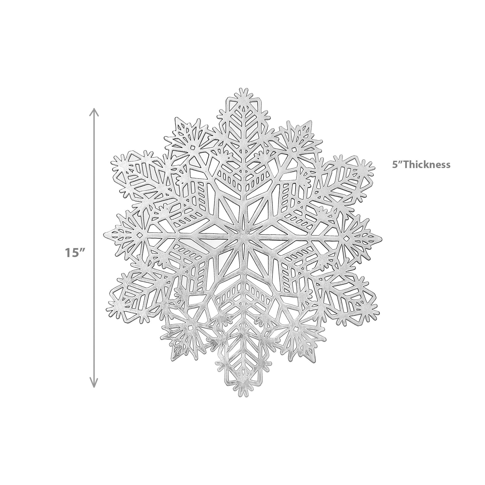 Pvc Cut Out Snowflake Placemat (Silver) - Set of 12