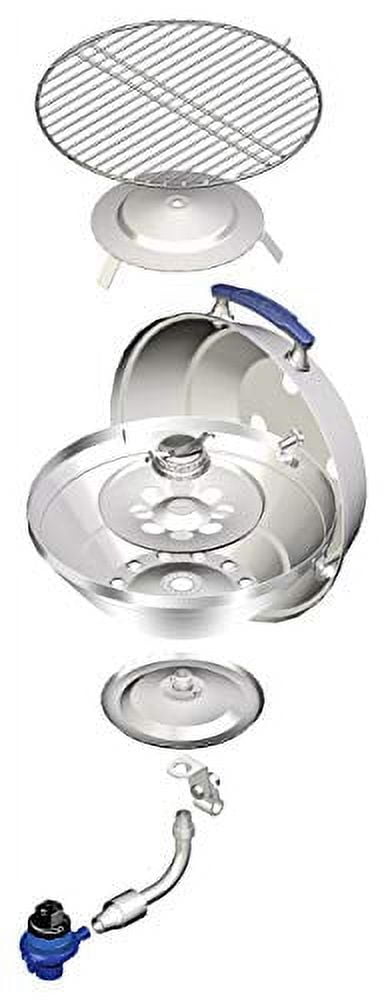 Magma A10-215 Marine Kettle Gas Grill | Party Size | Stainless Steel Portable Boat BBQ | Propane Grill for Marine, Pontoon & RV Use