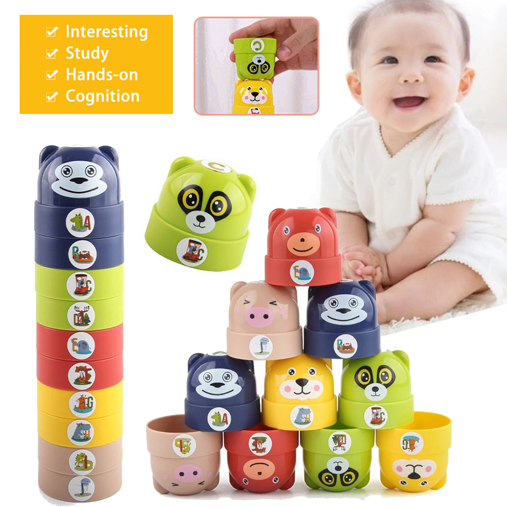 MAINYU Stacking Cups Baby Building Set Nesting Cups Early Educational