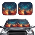thumbnail image 2 of Balery 2 Piece Celestial Stag Cosmic Glow Car Windshield Sun Shade|Foldable Front Windshield Shade for Car Front Window for Most Sedans SUV Truck-Medium, 2 of 7