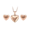 thumbnail image 1 of Fino Collar Y Aretes Corazon Inflado Pulido Oro Rosa 14k Lam rosa Unitalla, 1 of 8