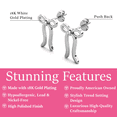 thumbnail image 3 of Cate & Chloe Lola 18k White Gold Plated Ribbon Bow Drop Earrings, Gift for Women, 3 of 9