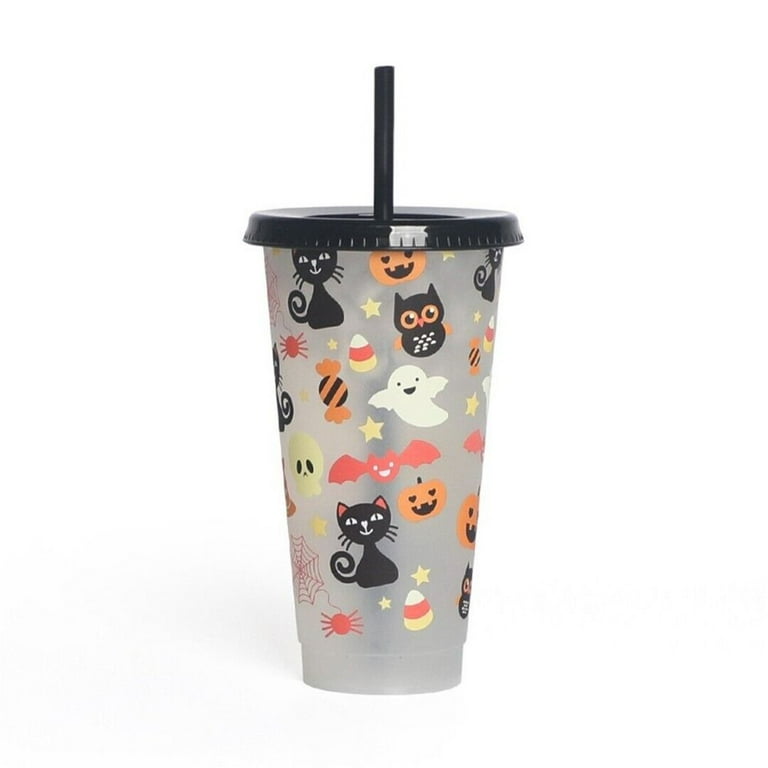 Halloween Cold Drink Cup Portable Dining Supplies Straw Cup Iced