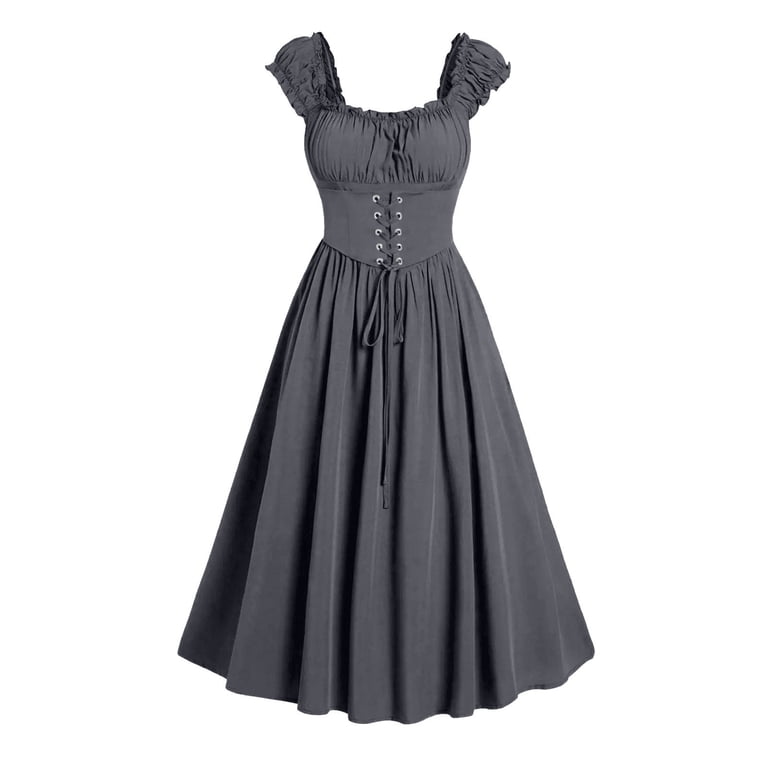 grey peasant dress HOPE FOR FLOWERS Designed in LA Embroidered Tassled Peasant Dress Size