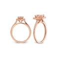 thumbnail image 2 of 4/5 Carat (Ctw) Morganite Halo Engagement Ring with Diamonds 1/4 Carat (Ctw) in 14K Rose Pink Gold for Women, 2 of 4