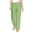 thumbnail image 2 of Picia Green Gingham Womens Soft Woven Cotton Elastic Waistband Sleep Pajama Pant Lounge Sleep Pant With Pockets And Drawstring-Small, 2 of 9