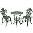 thumbnail image 1 of vidaXL 3 Piece Bistro Set Cast Aluminium Green, 1 of 5