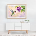 thumbnail image 6 of Hummingbird at Sunset - Painting Bird Watercolor Floral Nature Wildlife Illustration Botanical Unframed Wall Art Print 24 x 32 inches, 6 of 7
