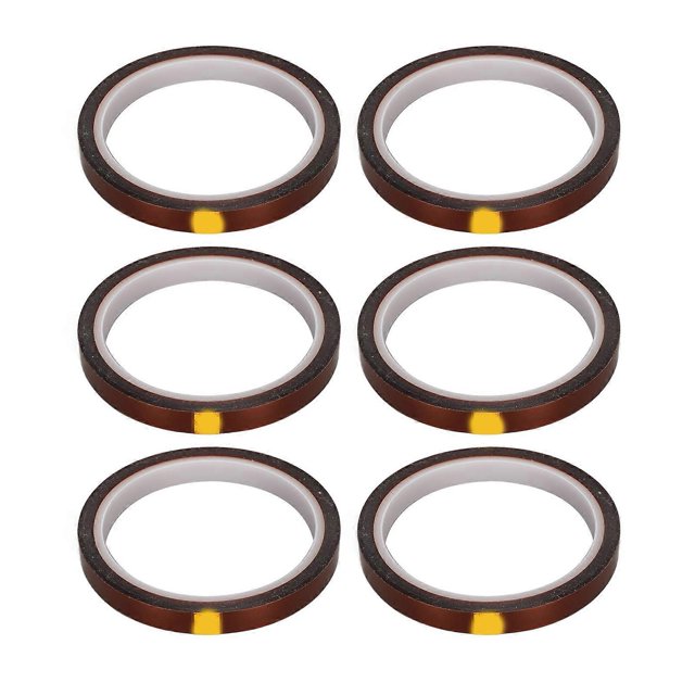 6pcs Heat Resistant Tape Residue Free Polyimide Sublimation Thermal Tape for DIY T Shirt Mug Electronics Crafts 0.6cm / 0.2in