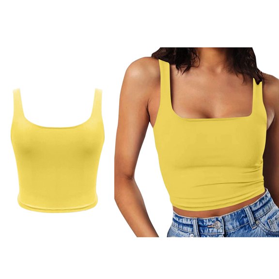 Tank Top for Women Sleeveless Square Neck Fitted Basic Tops Women Summer Outfits Fashion Clothing