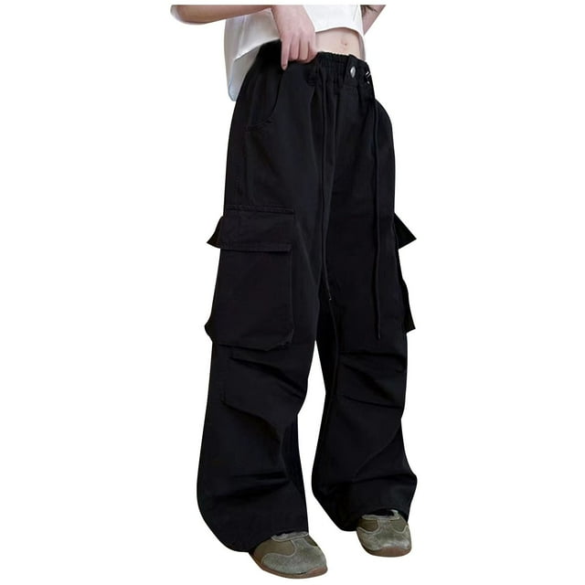 Children's Pants Clearance Sale Children's Pants Spring New Product Solid Color Work Pants With Multiple Pockets Loose Pants For Boys And