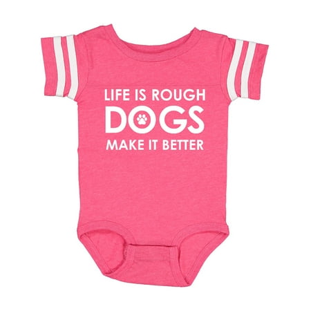 

Inktastic Life Is Rough Dogs 2 Gift Baby Boy or Baby Girl Bodysuit