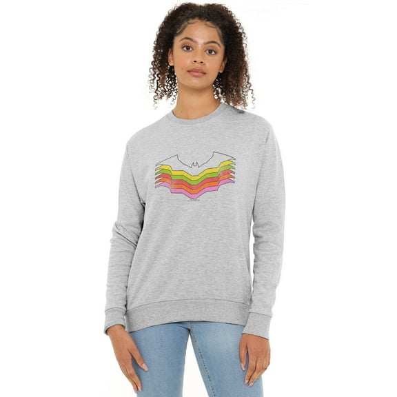 Batman Bat Logo Color Shadows Women's Crew Sweatshirt