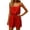Red, variant on Women's Casual Sleeveless V-Neck Romper with Drawstring Waist Loose Fit Summer Jumpsuit