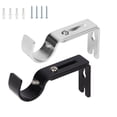 thumbnail image 4 of Ganchos ajustables para soporte de pared para barra de cortina, juego de 4, níquel plateado+soportes para barra de cortina negros, soporte para barra de cortina ajustable general, 4 of 5