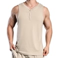 thumbnail image 1 of LIBRCLO Tank Tops for Men Workout Athletic Gym Sleeveless Shirts V-neck Button Tank Top, 1 of 5