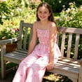 thumbnail image 7 of FSYBOA Girls Outfit Set, Summer 2Piece Sleeveless Stretch Tank Tops and Pant Set Pink Size 5-6T, 7 of 7