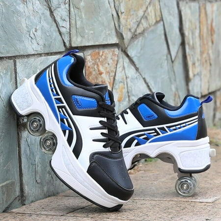 

Deformation Shoes Double Row Double-Wheel Casual Roller Shoes Automatic Four-Wheel Dual-Purpose Roller Skates Skateboard Shoes