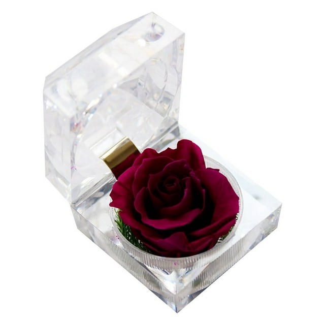 YOPTOP Engagement Forever Roses Ring Box Valentines Day Gifts Preserved Flower Ring Box For Valentine Gifts,a,One Size
