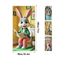 thumbnail image 3 of zhangmingg Rideau de Porte de Pâques Panneau de Bienvenue avec Lapin Coloré Œuf Suspendu pour Fête Intérieure Extérieure, 3 of 4