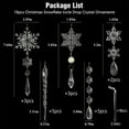 thumbnail image 3 of Luckky 18 pcs Crystal Christmas Ornaments, Hanging Acrylic Snowflake for Christmas Tree Decorations Clear Crystal Ornaments with Icicle Drop for Xmas Decor New Year Party Wedding Home Decor, 3 of 9