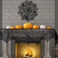 thumbnail image 2 of 3 Pcs Décoration de Table d'Halloween, Nappe Vintage Toile d'Araignée & Chemin de Table, Décorations d'Intérieur pour Fête d'Halloween, 2 of 6