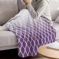 thumbnail image 3 of Purple Ombre Stripe Blanket Soft Cozy Warm Throw Blanket for Couch, Plush Fuzzy Flannel Fleece Blankets for Sofa, Modern Abstract Art Gradient Striped Bed Blankets Lightweight Gifts for Men, 30"x40", 3 of 9
