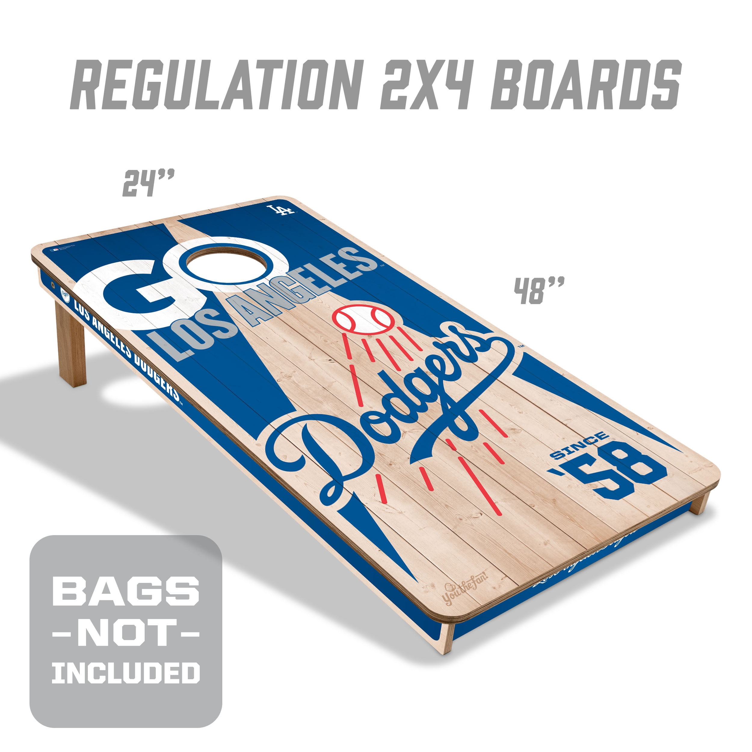 YouTheFan MLB Los Angeles Dodgers 2' x 4' Cornhole Game No Bags