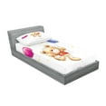 thumbnail image 2 of Ambesonne Colorful Fitted Sheet & Pillow Sham Set, Teddy Bear with Baloon, Twin, Multicolor, 2 of 2