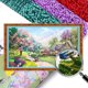 thumbnail image 1 of Kit Punto Cruz Con Flores Primavera Cuentas Bordado Parcial 9CT 86x48cm, 1 of 9