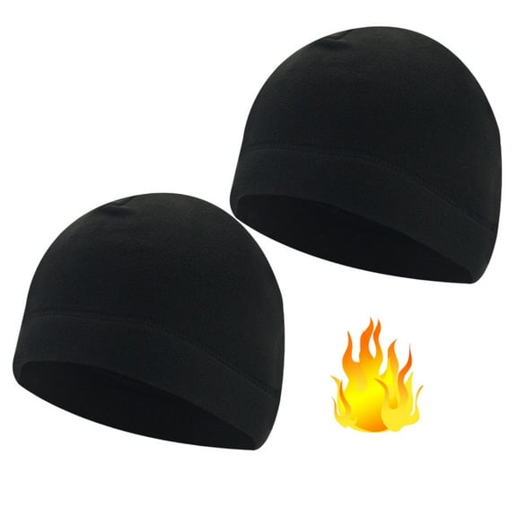 2 Pack Warm Beanie Hat Watch Cap Winter Skull Cap Fleece Cap Gift for Men Women