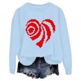 thumbnail image 2 of Meichang Chandails en Molleton pour Femmes Chandail en Molleton de la Saint-Valentin Chandail en Molleton Imprimé Cœur Manches Longues Col Rond Décontracté, 2 of 3